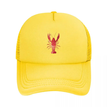 Watercolor Red Lobster Mesh Snapback Baseball Cap