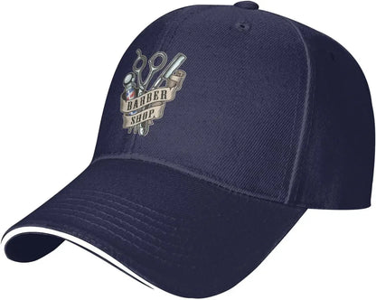 Barber Shop Scissors Razor Graphic Baseball Cap