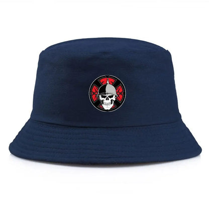 Skull Print Cotton Bucket Hat Unisex