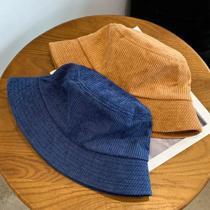 Corduroy Plush Winter Fisherman Bucket Hat