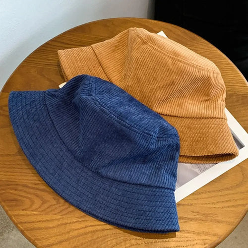 Corduroy Plush Winter Fisherman Bucket Hat