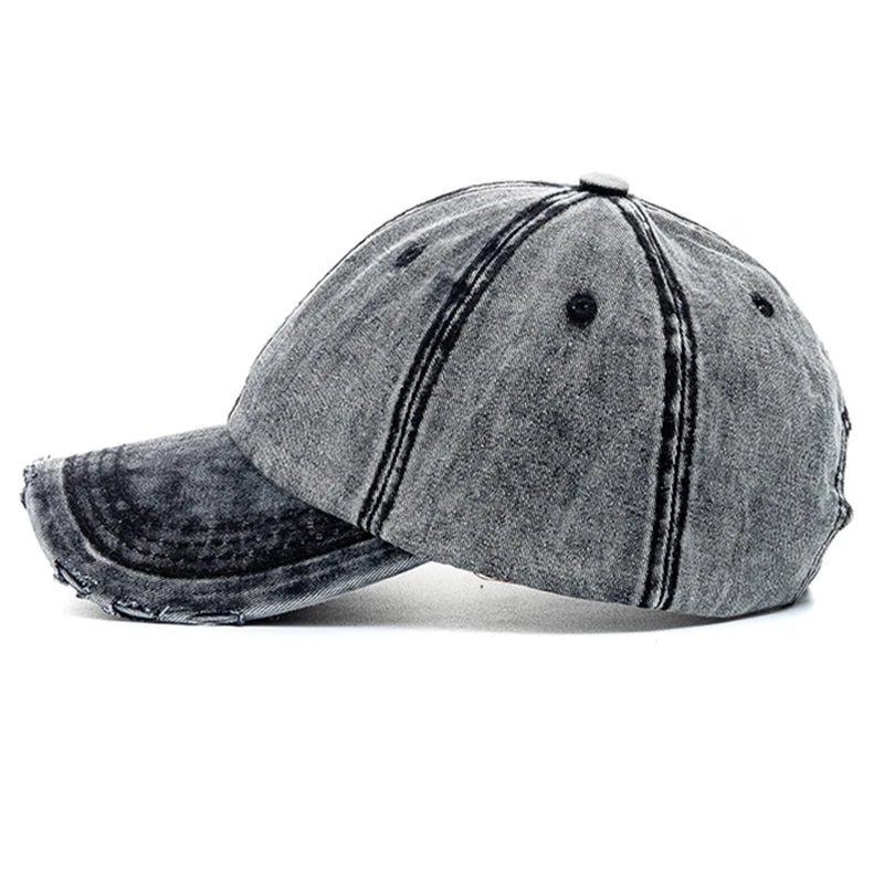 Washed Cotton High-Quality Denim Plain Unisex Baseball Cap