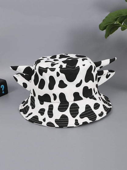 Vintage Cow Print Horn Bucket Hat