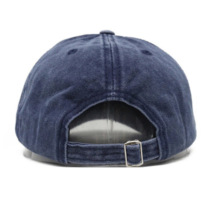 Letter Embroidery Short Brim Washed Baseball Cap