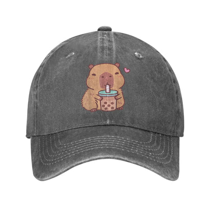 Cute Capybara Bubble Tea Kawaii Anime Baseball Cap