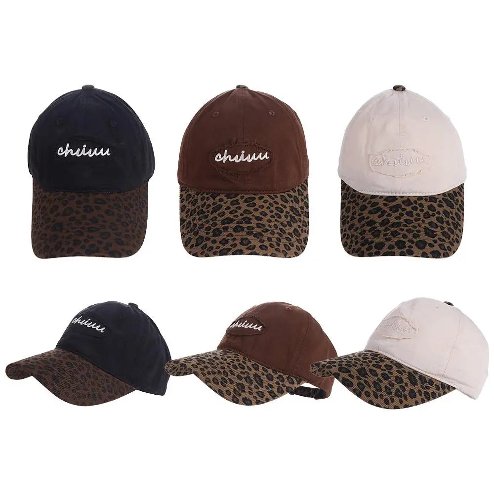 Leopard Embroidered Cotton Y2K Baseball Cap