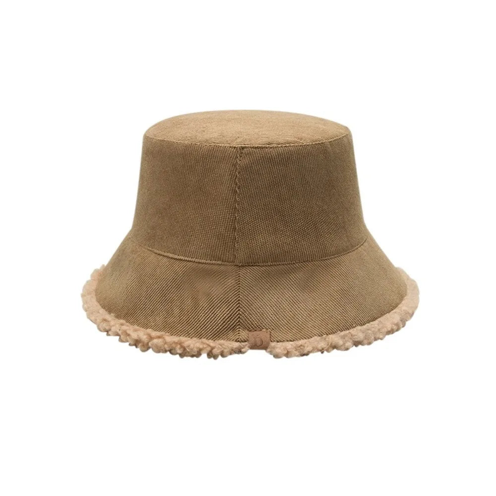 Korean Casual Lamb Wool Winter Bucket Hat