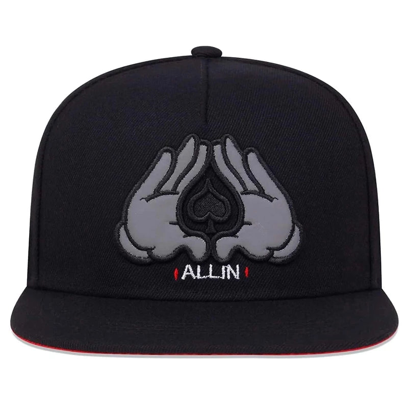 Peach Heart Embroidered Snapback Cap