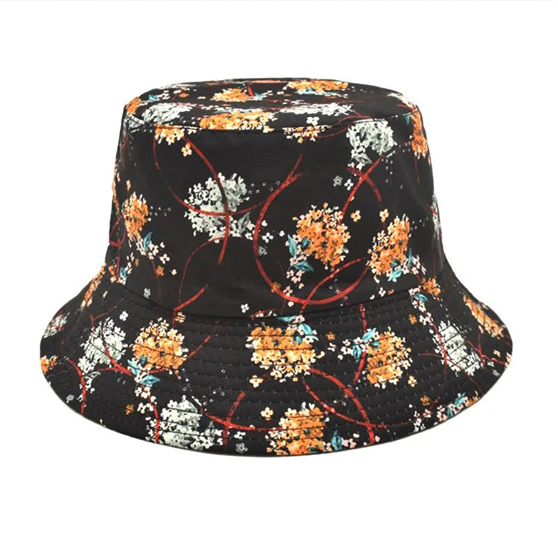 Polyester Flower Print Bucket Hat for Women
