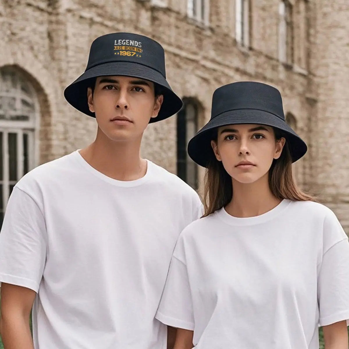 Vintage 1967 Legend Birthday Text Bucket Hat