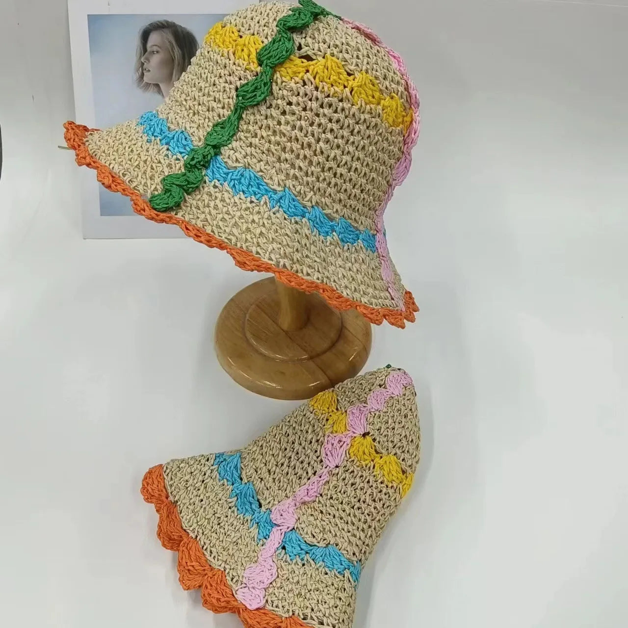 Summer Sweet Forest Crochet Lace Short Brim Bucket Hat