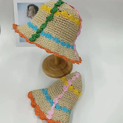 Summer Sweet Forest Crochet Lace Short Brim Bucket Hat