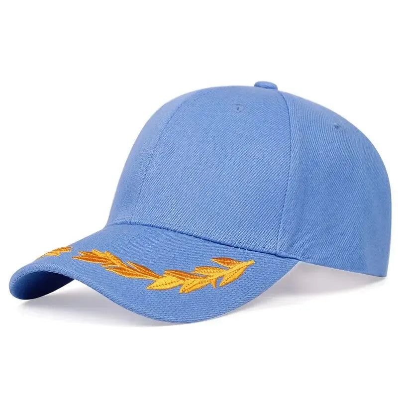 Unisex Hat Brim Wheat Ear Embroidery Snapback Baseball Caps