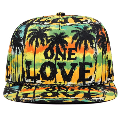 Love Coconut Tree Flat Brim Baseball Cap