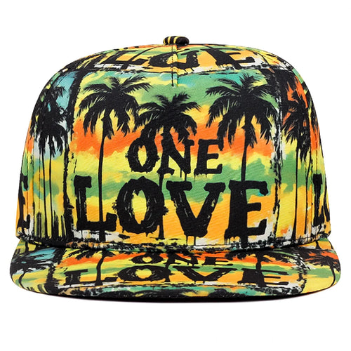 Love Coconut Tree Flat Brim Baseball Cap