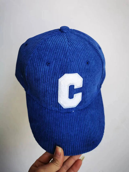 Corduroy C Letter Baseball Cap