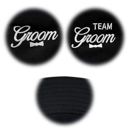 Groom Bride Team Embroidered Wedding Bucket Hat