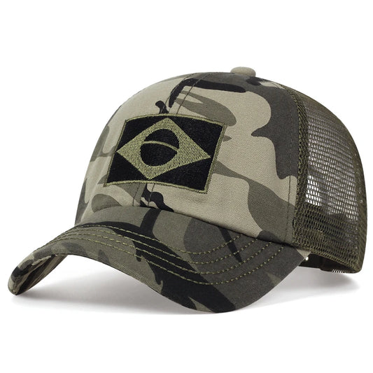 Brazil Flag Camouflage Hip Hop Snapback Cap