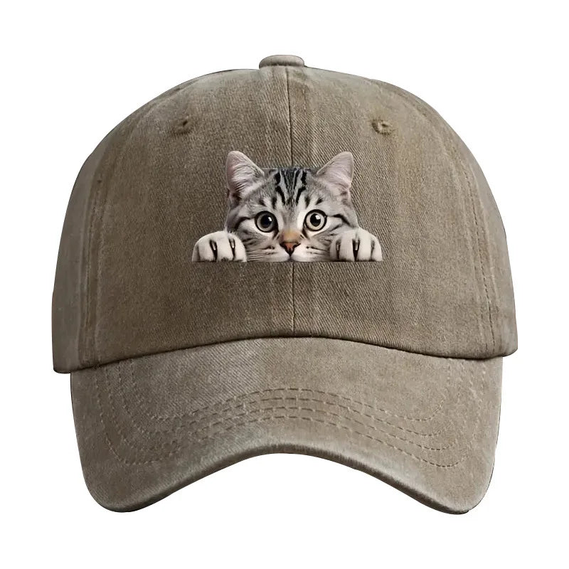 Washed Cotton Denim 3D Print Baseball Cap