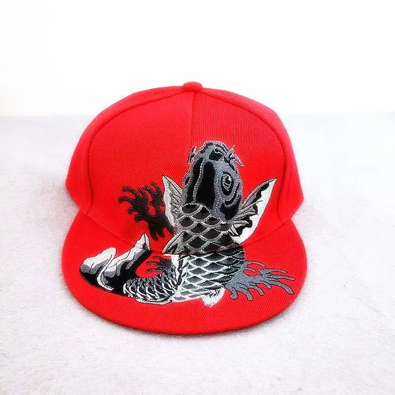 5 Panel 3D Animal Embroidery Snapback Cap