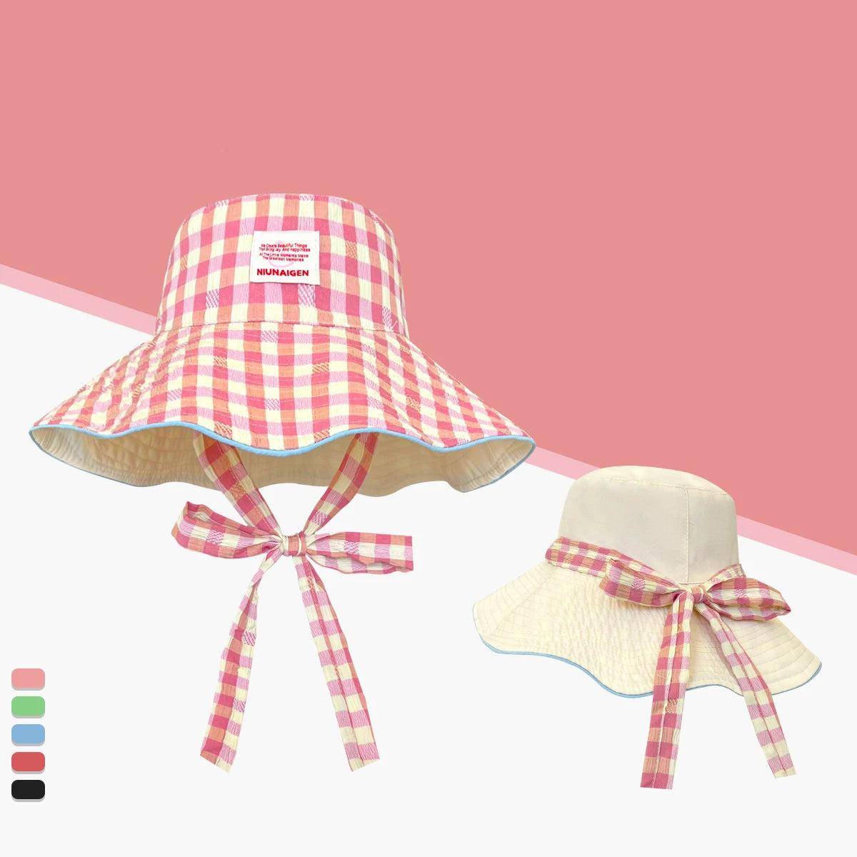 Plaid Double Sided Seaside Bucket Hat