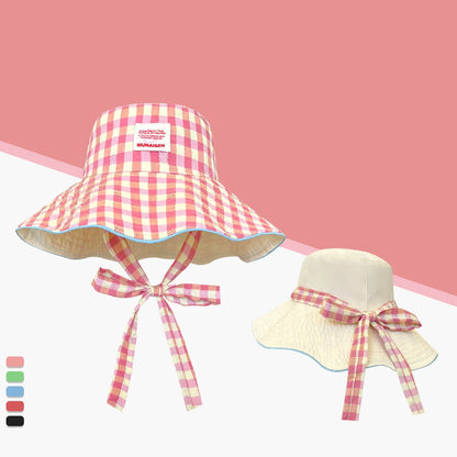 Plaid Double Sided Seaside Bucket Hat
