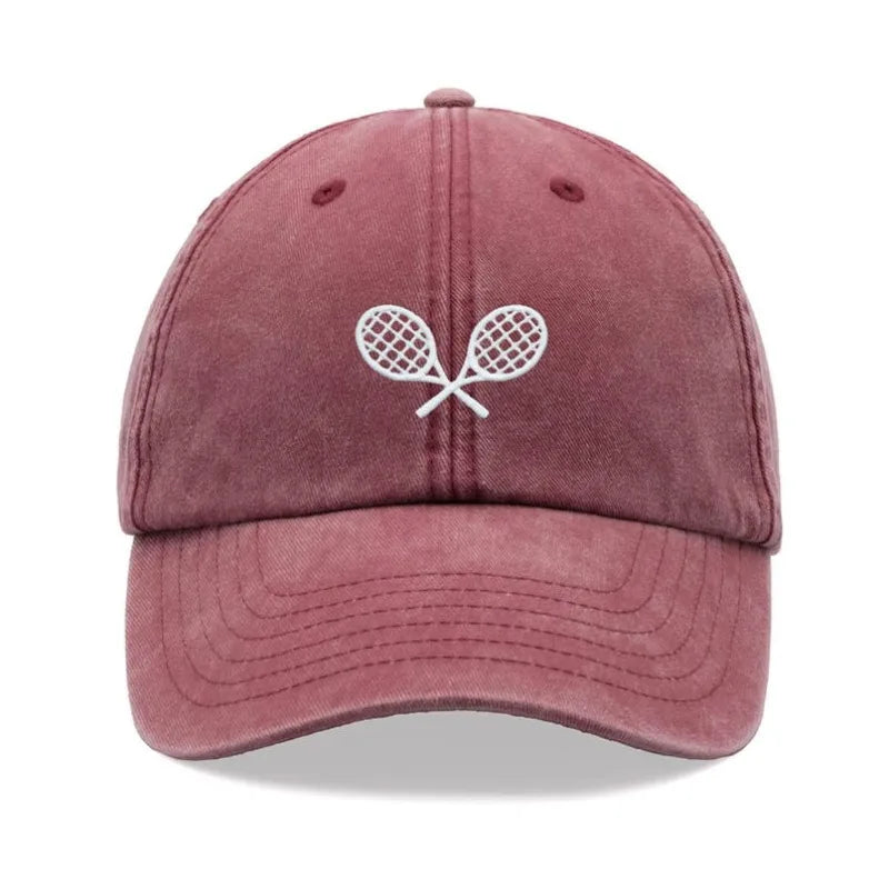 Retro Crossed Tennis Racket Baseball Cap