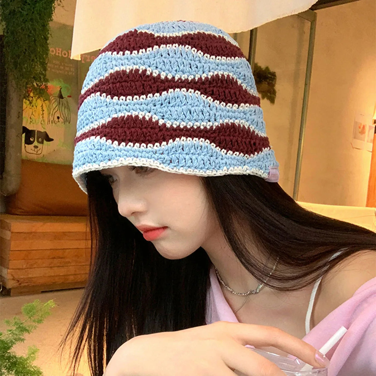 Women's Colorful Gradient Knitted Bucket Hat