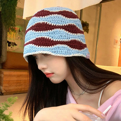 Women's Colorful Gradient Knitted Bucket Hat