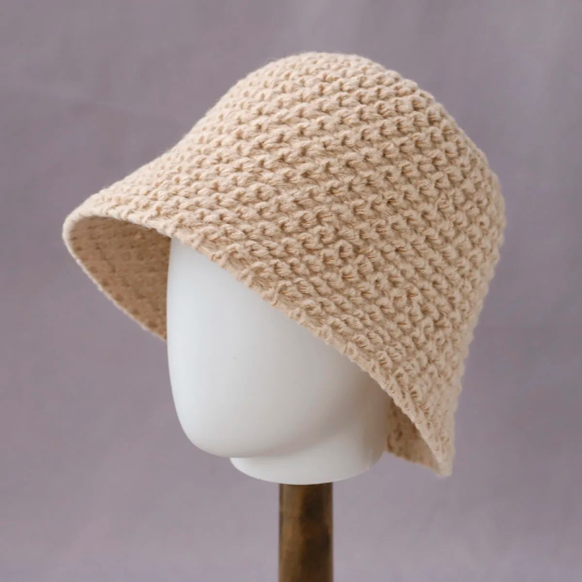 Color Block Knitted Foldable Bucket Hat