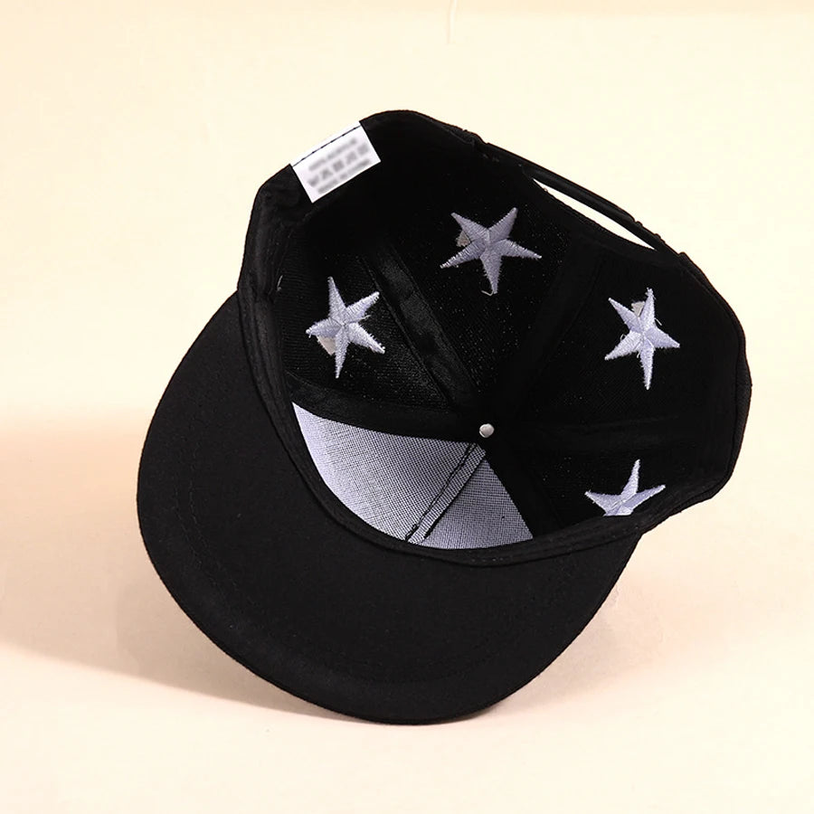 Kids Star Embroidered Snapback Cap Hip-Hop Street Casual
