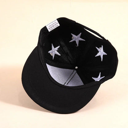 Kids Star Embroidered Snapback Cap Hip-Hop Street Casual