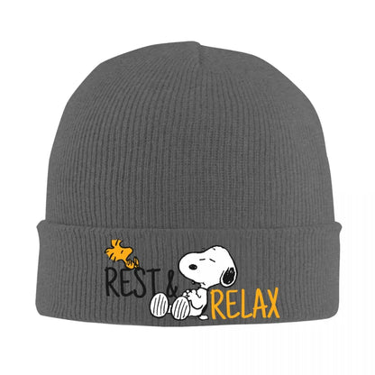 Snoopy Woodstock Peanuts Winter Knit Bucket Hat