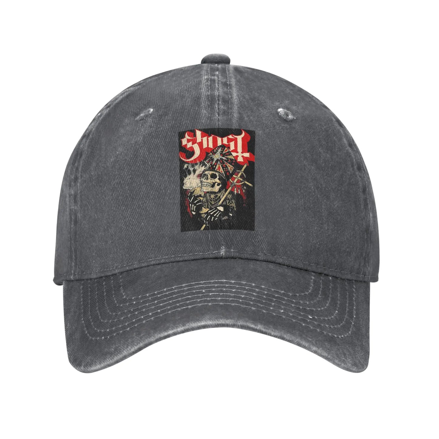 Swedish Rock Band Ghost Washed Denim Baseball Cap