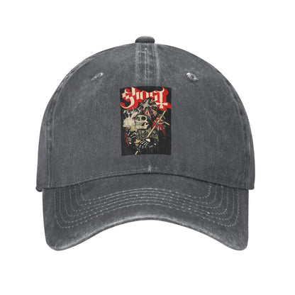 Swedish Rock Band Ghost Washed Denim Baseball Cap