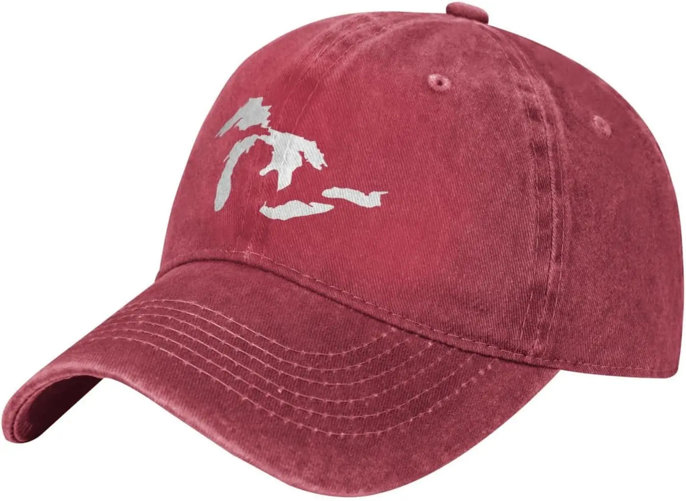 Great Lakes Michigan Outline Washed Baseball Cap