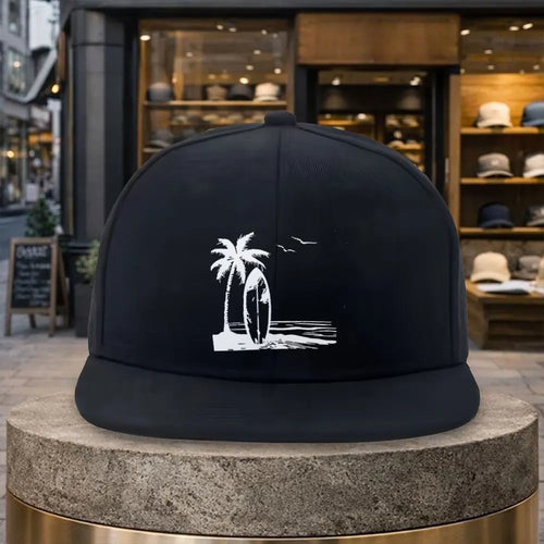 Palm Tree Surfboard Streetwear Adjustable Snapback Cap