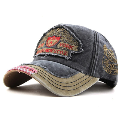 Unisex Washed Cotton Letter Adjustable Baseball Cap