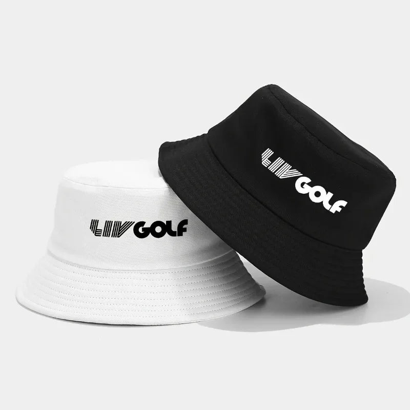 Golf Printed Bucket Hats Couple's Breathable Light Weight Foldable Sun Cap