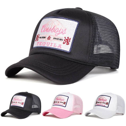 Unisex Tequila Letter Embroidery Mesh Baseball Cap