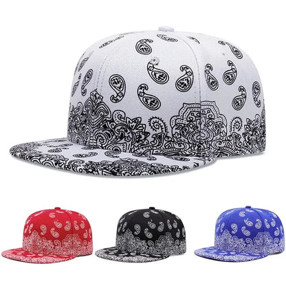 West Coast Cashew Flower Printed Adjustable Snapback Baseball Hat