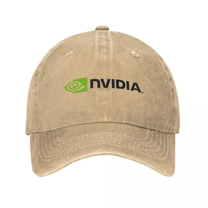 Vintage Nvidia Distressed Denim Snapback Baseball Cap