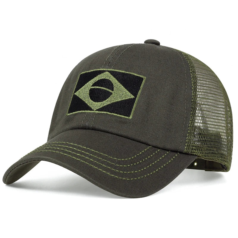 Brazil Flag Camouflage Hip Hop Snapback Cap