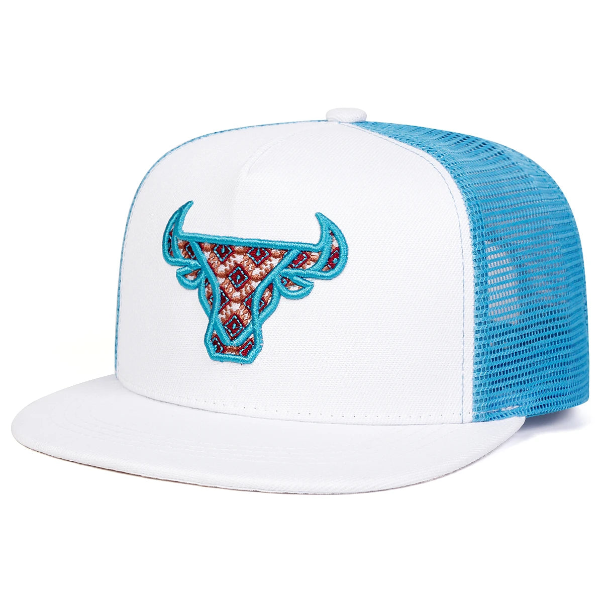 Unisex Ox Head Embroidery Hip-hop Net Hats
