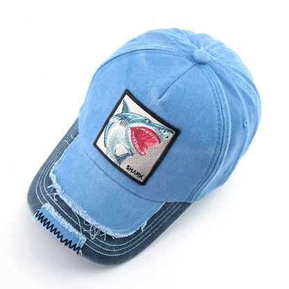 Shark Patch Denim Baseball Cap