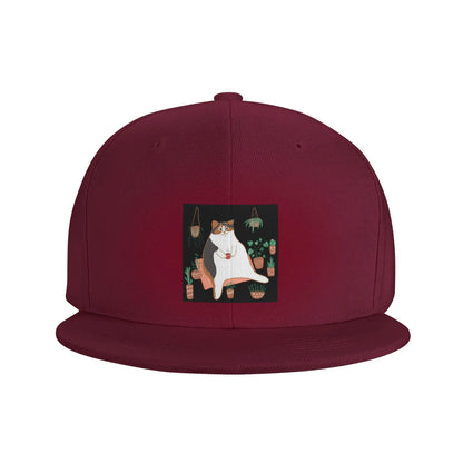 Calico Cat With Potted Plants Cute Graphic Snapback Cap