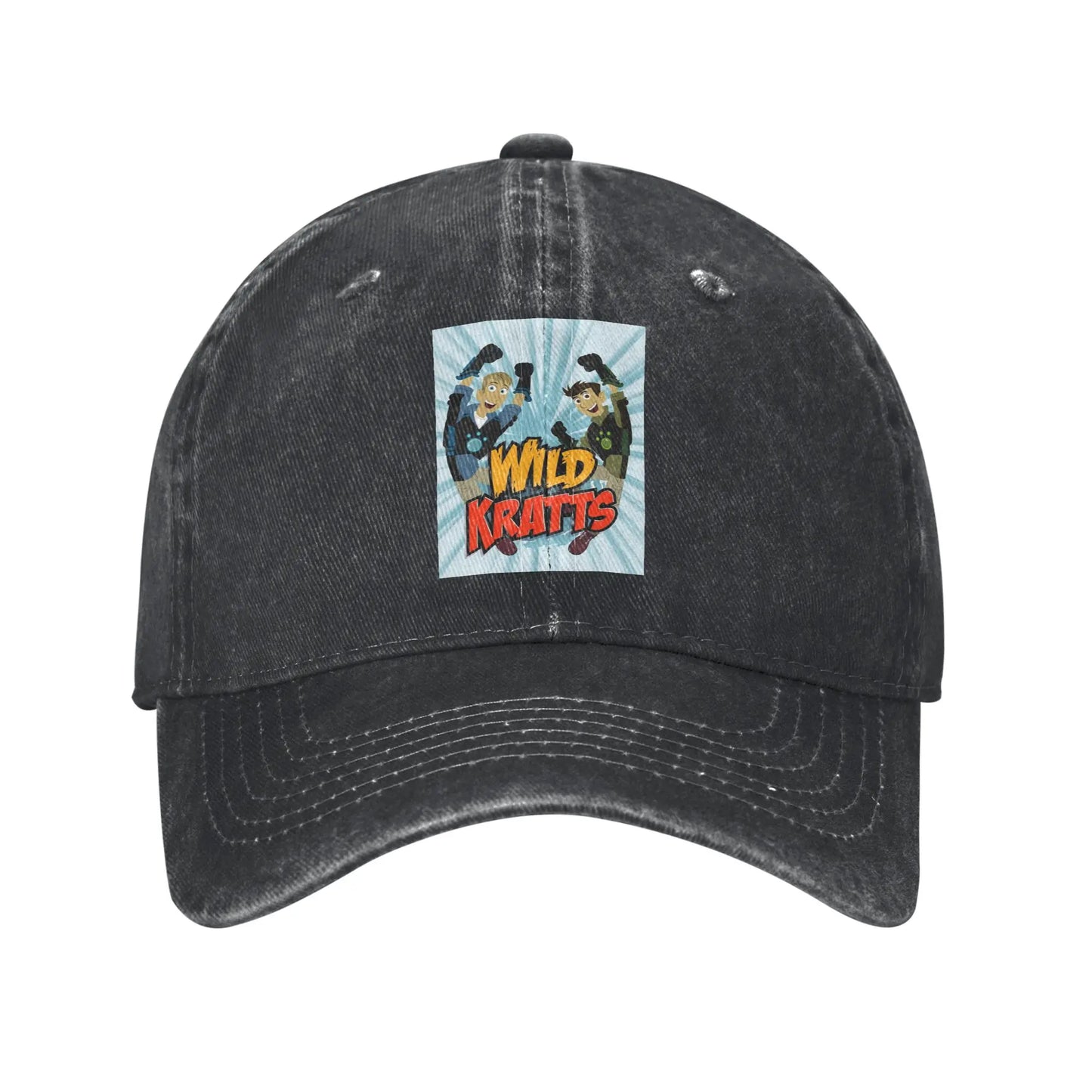 Wild Kratts Pattern Washed Denim Baseball Cap