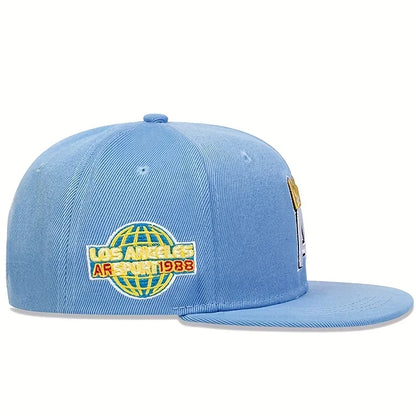 A Letter Crown Embroidery Snapback Cap