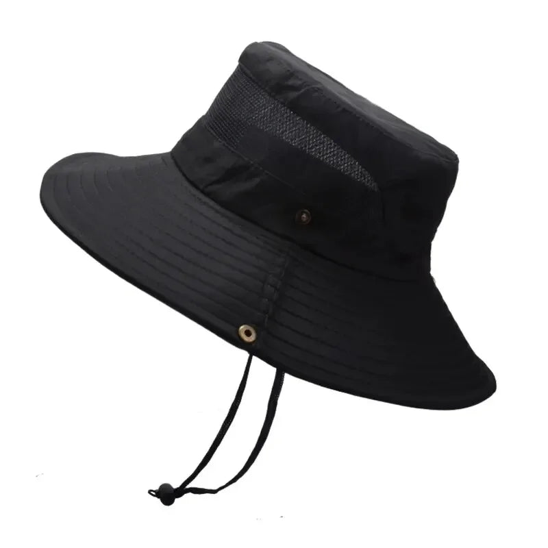 Summer Breathable Wide-Brim Outdoor Bucket Hat
