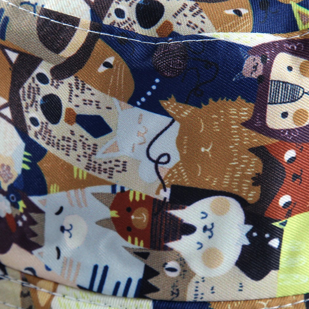 Cute Panda Cat Double-Sided Bucket Hat
